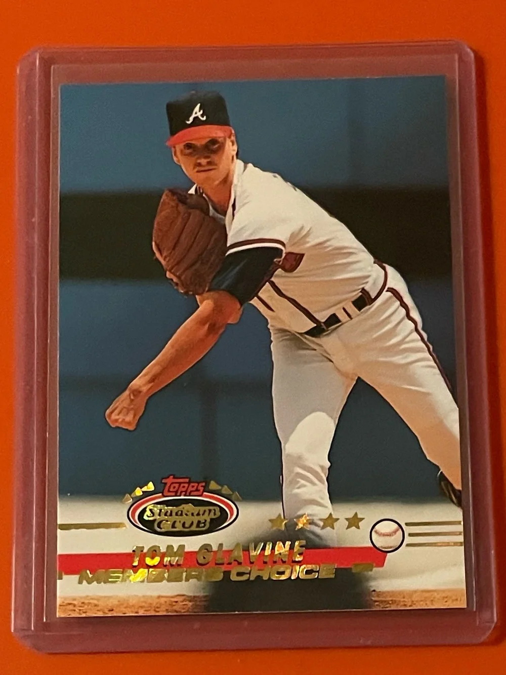 Tom Glavine [Members Choice] #296 1993 Topps Stadium Club Baseball Card